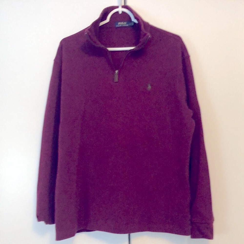 Polo Burgundy fleece men’s zip up excellent condition